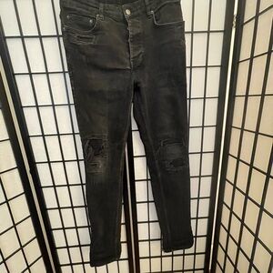 Ksubi Men's Faded Black Straight Jeans 32”W X 42.5”L